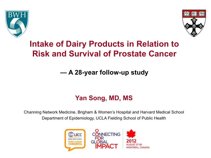 intake of dairy products in relation to risk and survival