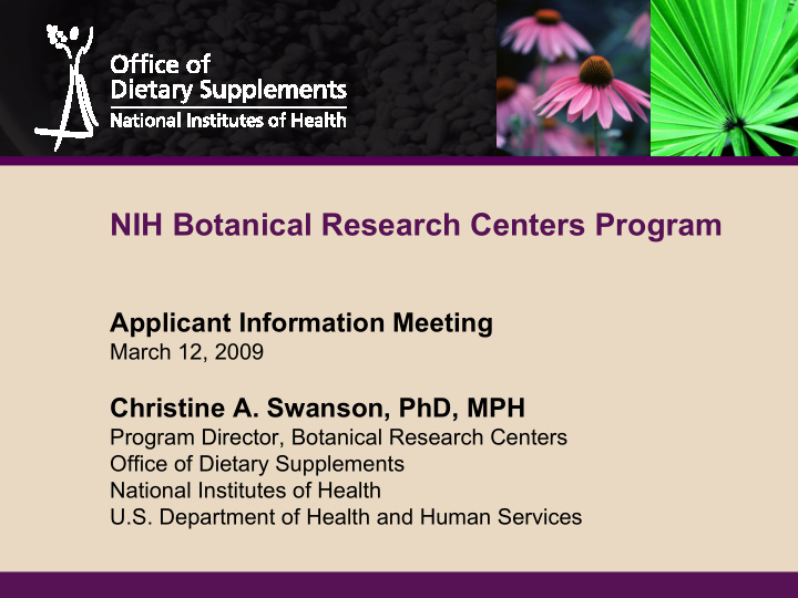 nih botanical research centers program