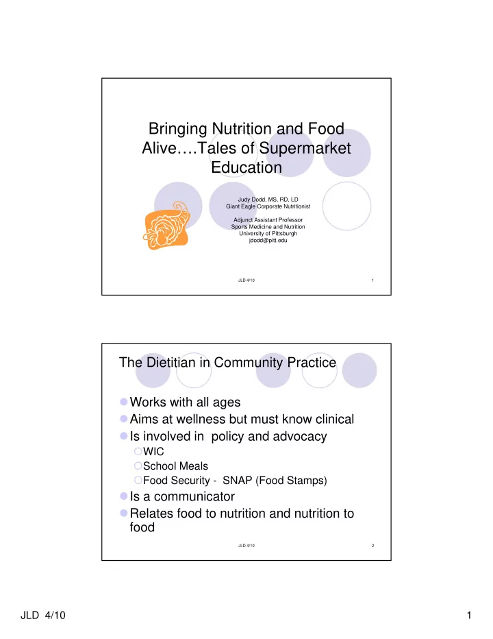 bringing nutrition and food alive tales of supermarket