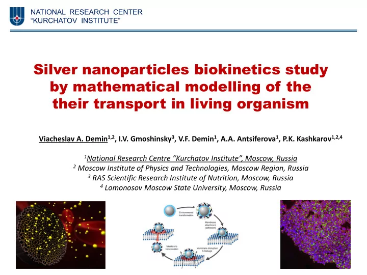 silver nanoparticles biokinetics study