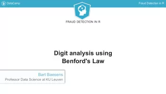 Digit analysis using  Benford's Law  Bart Baesens  Professor Data Science at KU Leuven  DataCamp