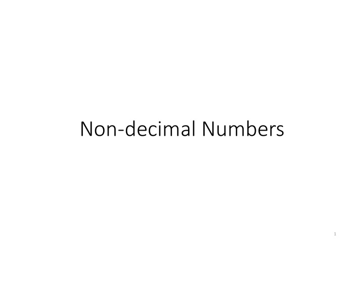 non decimal numbers