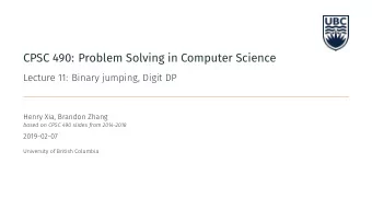 CPSC 490: Problem Solving in Computer Science  1  Range-minimum query Given an array A of N  10