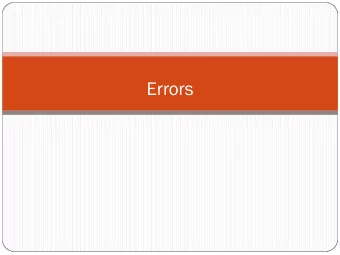 Errors  Scientific Notation In scientific notation , a number can be expressed in the form  =