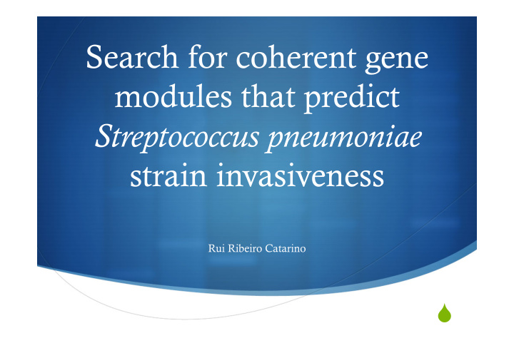 search for coherent gene modules that predict