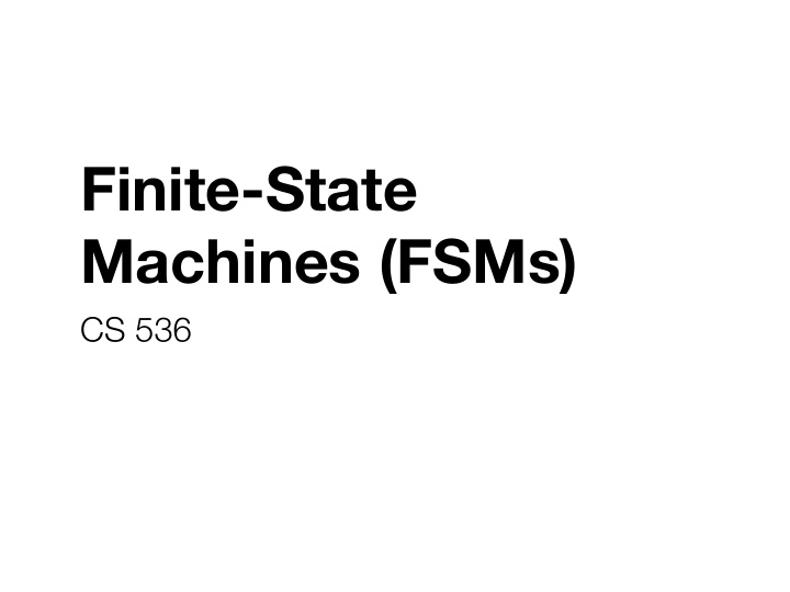 finite state machines fsms