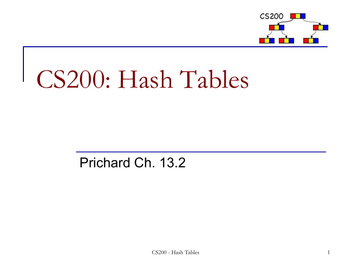 cs200 hash tables