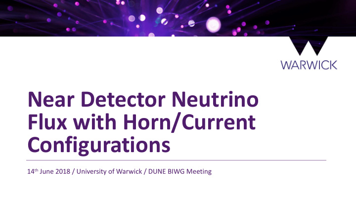 near detector neutrino flux with horn current