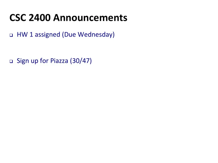 csc 2400 announcements