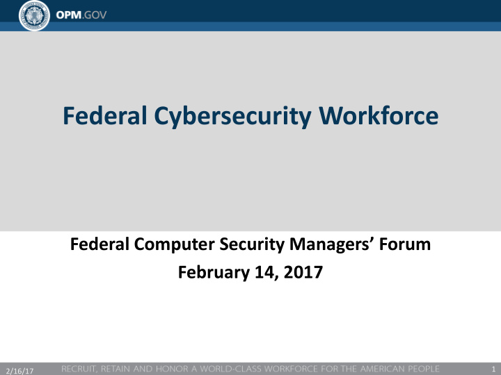 federal cybersecurity workforce
