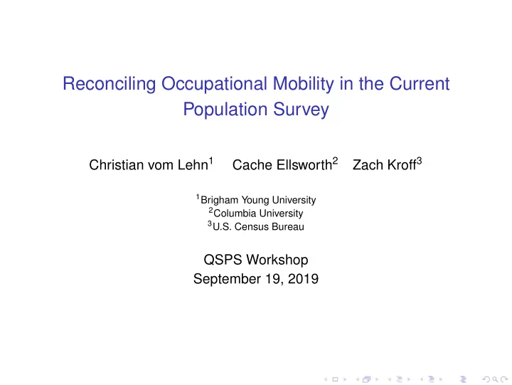 reconciling occupational mobility in the current