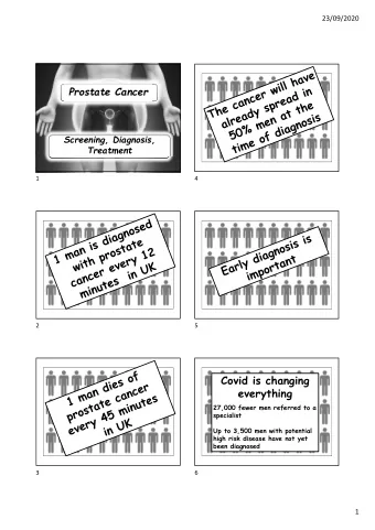 Covid is changing  everything  27,000 fewer men referred to a  specialist  Up to 3,500 men with