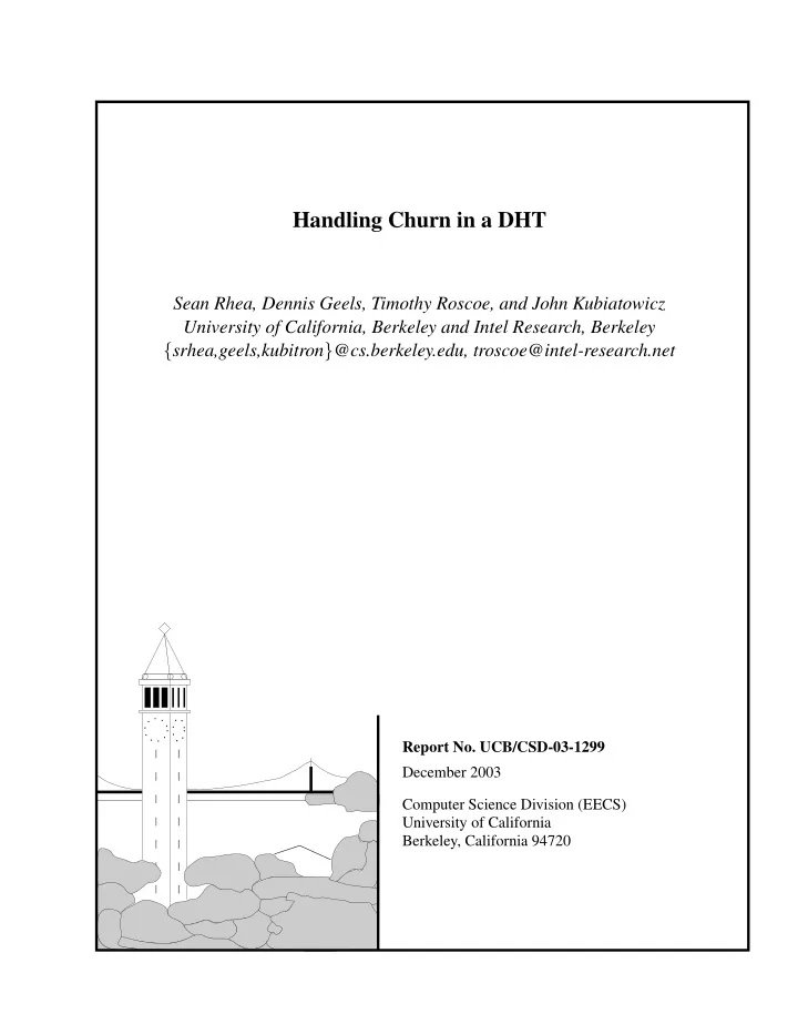 handling churn in a dht