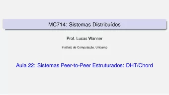 MC714: Sistemas Distribu  dos  Prof. Lucas Wanner  Instituto de Computac     ao, Unicamp