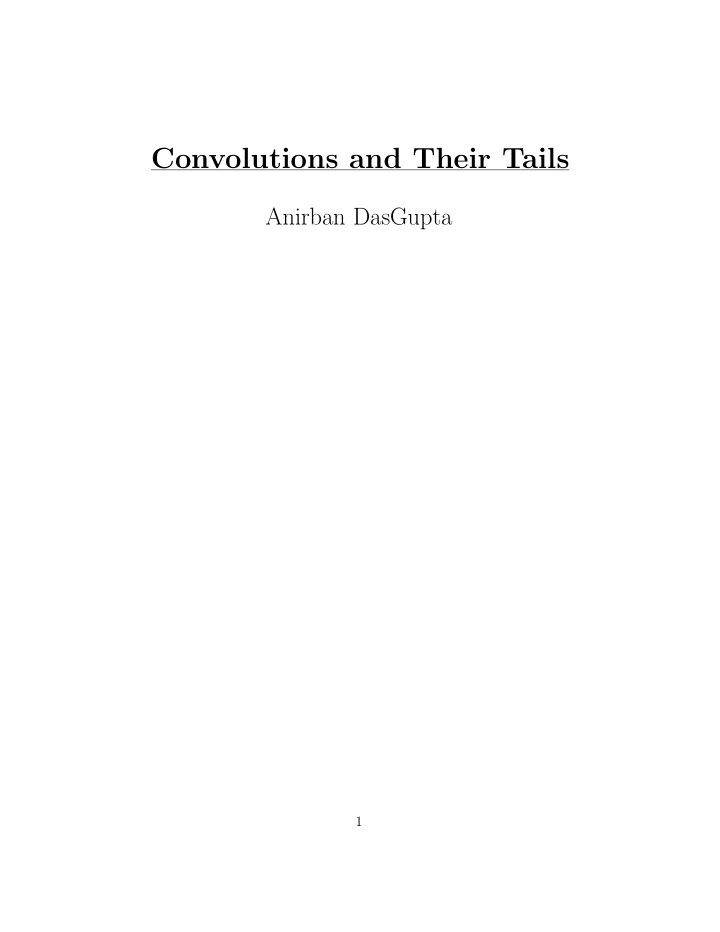 convolutions and their tails