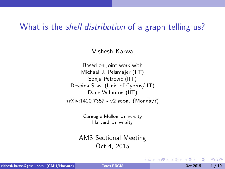 what is the shell distribution of a graph telling us