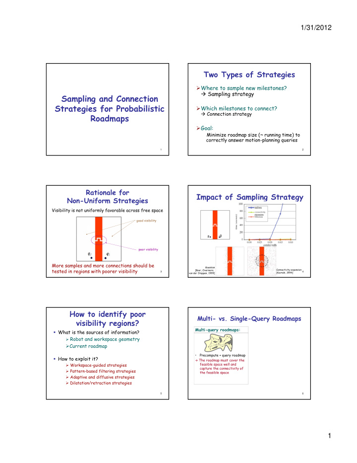 sampling and connection strategies for probabilistic