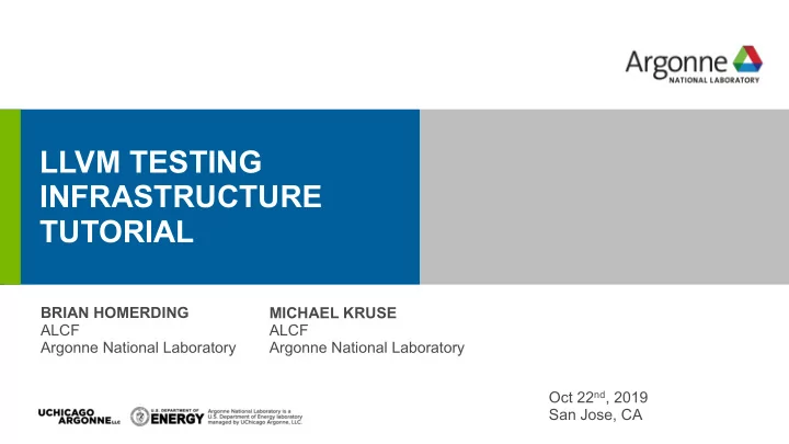 llvm testing infrastructure tutorial