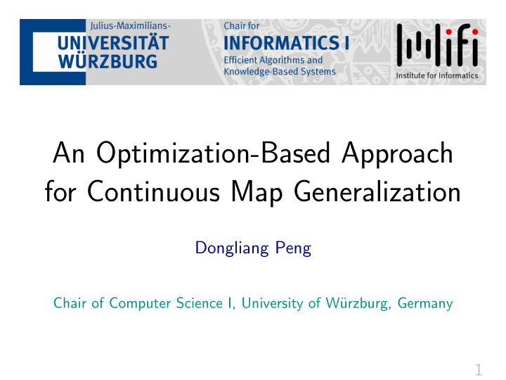 an optimization based approach for continuous map