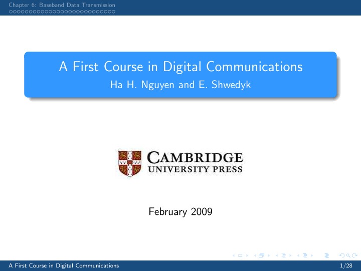 a first course in digital communications