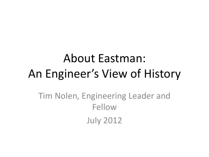 an engineer s view of history