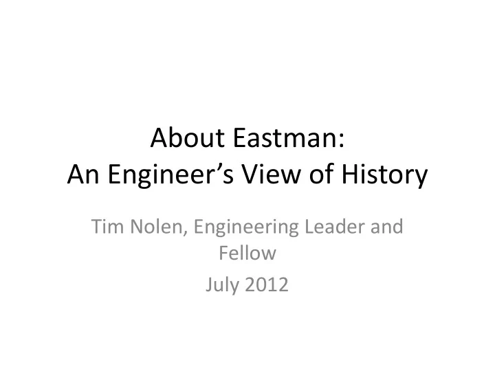 an engineer s view of history