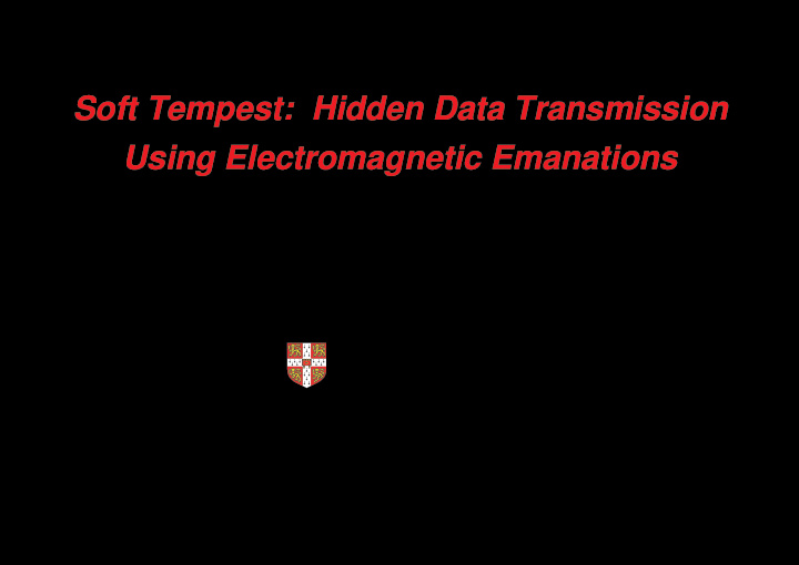 soft tempest hidden data transmission using
