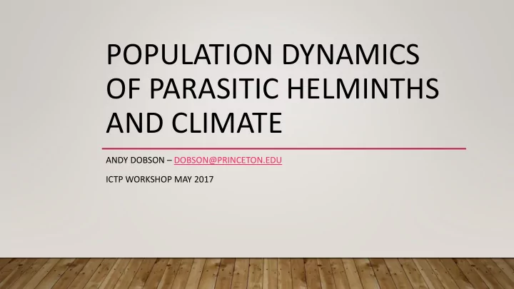 population dynamics
