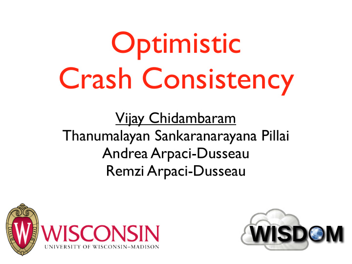 optimistic crash consistency