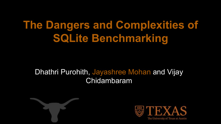 the dangers and complexities of sqlite benchmarking