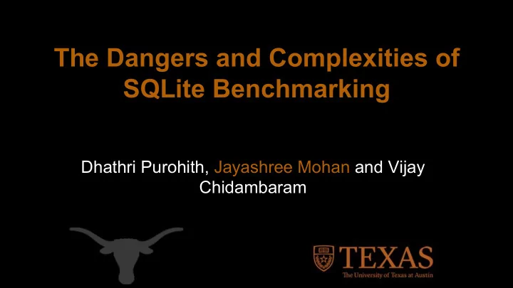 the dangers and complexities of sqlite benchmarking