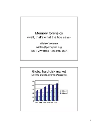Memory forensics  (well, thats what the title says)  Wietse Venema  wietse@porcupine.org  IBM