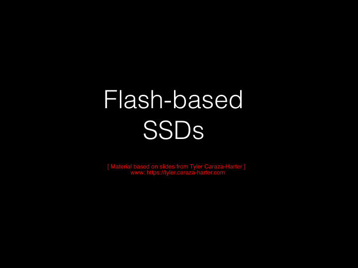 flash based ssds