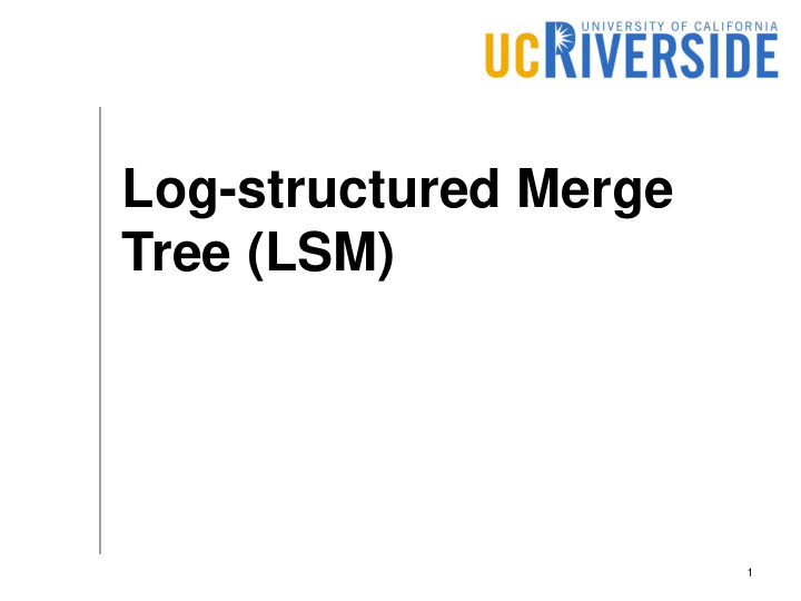 log structured merge tree lsm