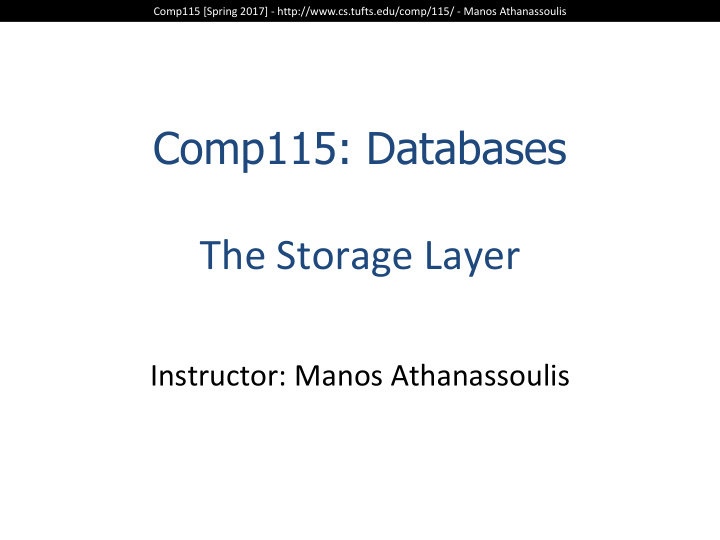 comp115 databases the storage layer