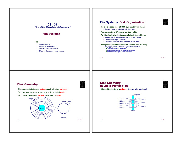 file systems disk organization file systems disk