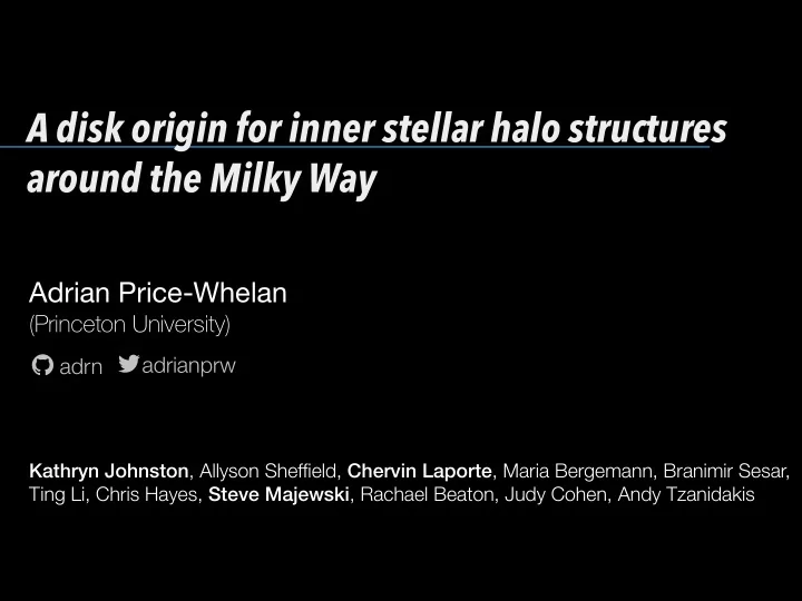 a disk origin for inner stellar halo structures around