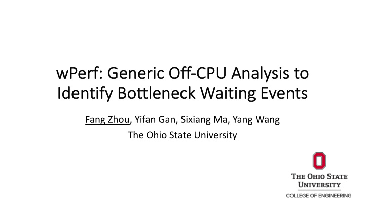 wp wperf rf generic off cp cpu analysis to iden identif