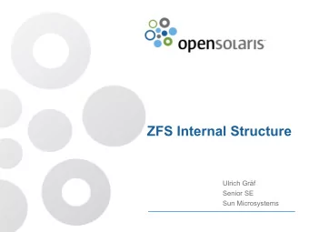 ZFS Internal Structure  Ulrich Grf  Senior SE  Sun Microsystems  ZFS  Filesystem of  a New