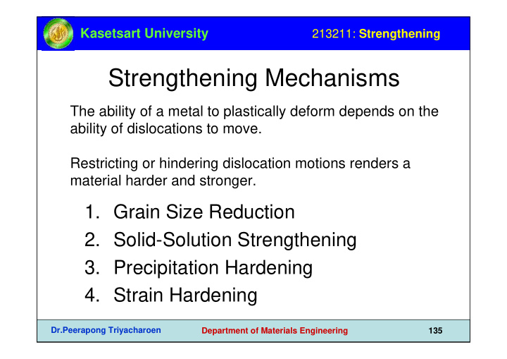 strengthening mechanisms