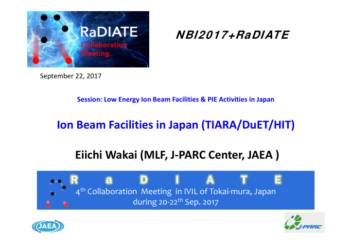 ion beam facilities in japan tiara duet hit eiichi wakai