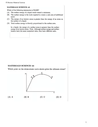 MATERIALS SCIENCE-44 Which point on the stress-strain curve shown gives the ultimate stress?  G  D