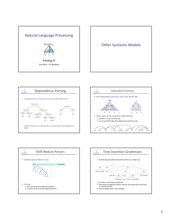 natural language processing other syntactic models