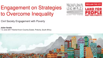 Engagement on Strategies  to Overcome Inequality  Civil Society Engagement with Poverty  Julian