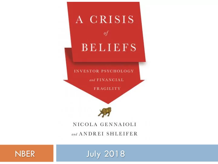 nber july 2018 main points
