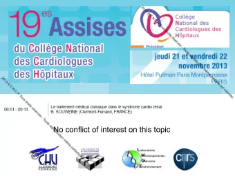 No conflict of interest on this topic  Severe decrease in  LV function causes  Clin J Am Soc