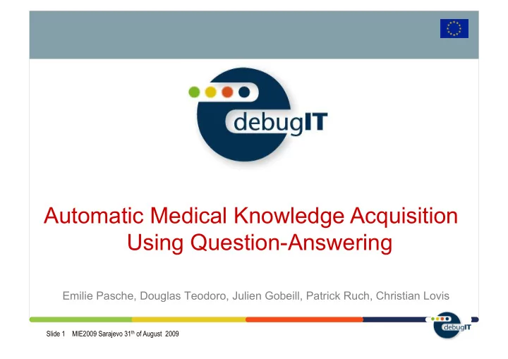 automatic medical knowledge acquisition using question