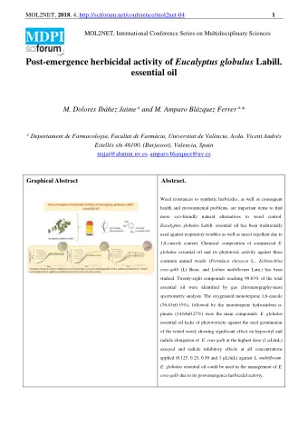 MOL2NET, 2018 , 4, http://sciforum.net/conference/mol2net-04  2  Introduction Eucalyptus