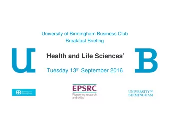Health and Life Sciences  Tuesday 13 th September 2016  Benefits of being a member
