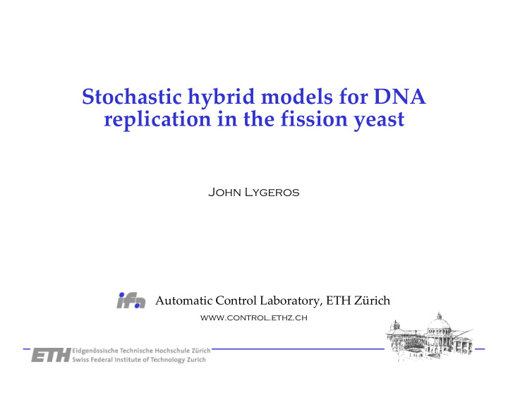 stochastic hybrid models for dna replication in the